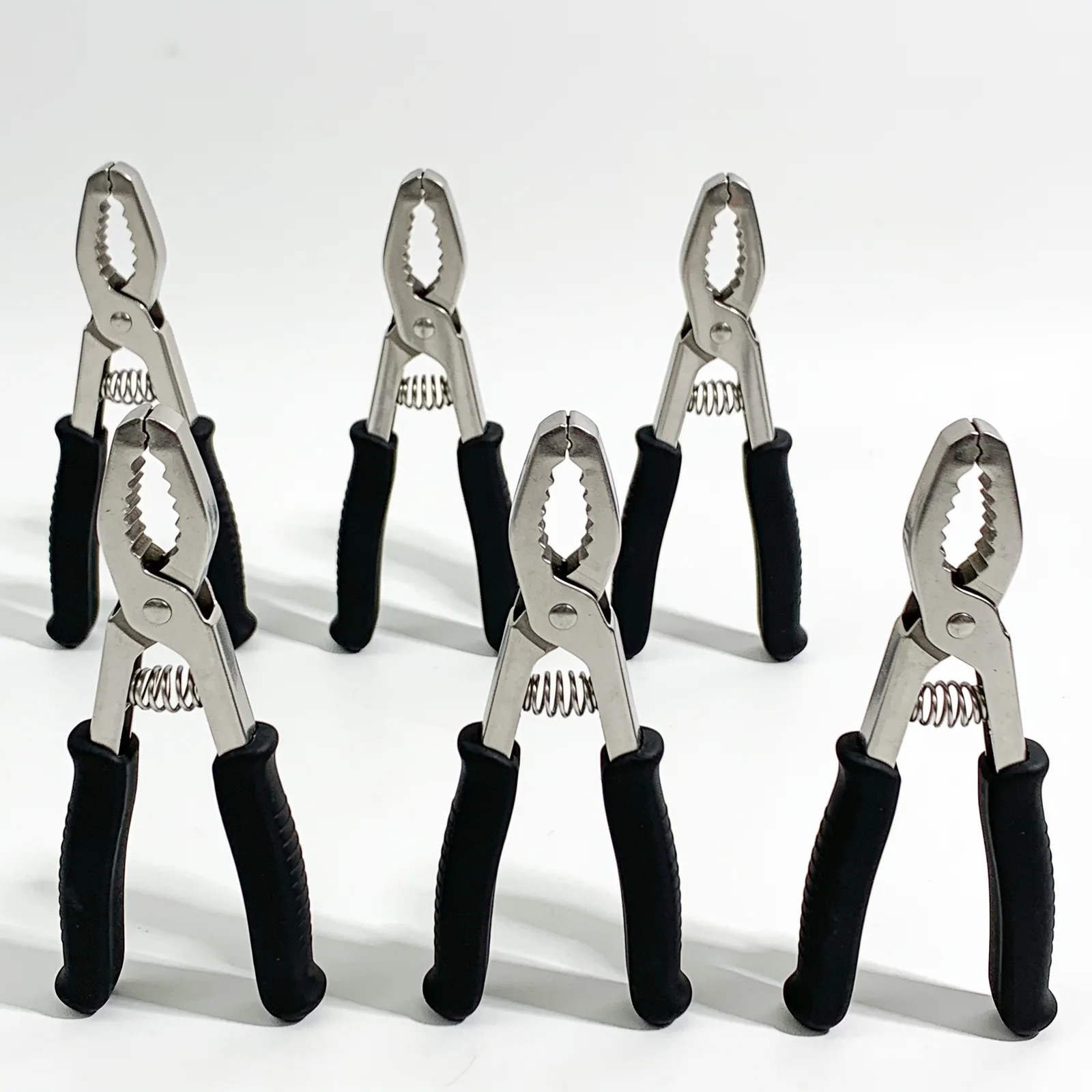 Byre Spring Clamp Set — Six spring clamps, 50 mm jaw, vinyl tips