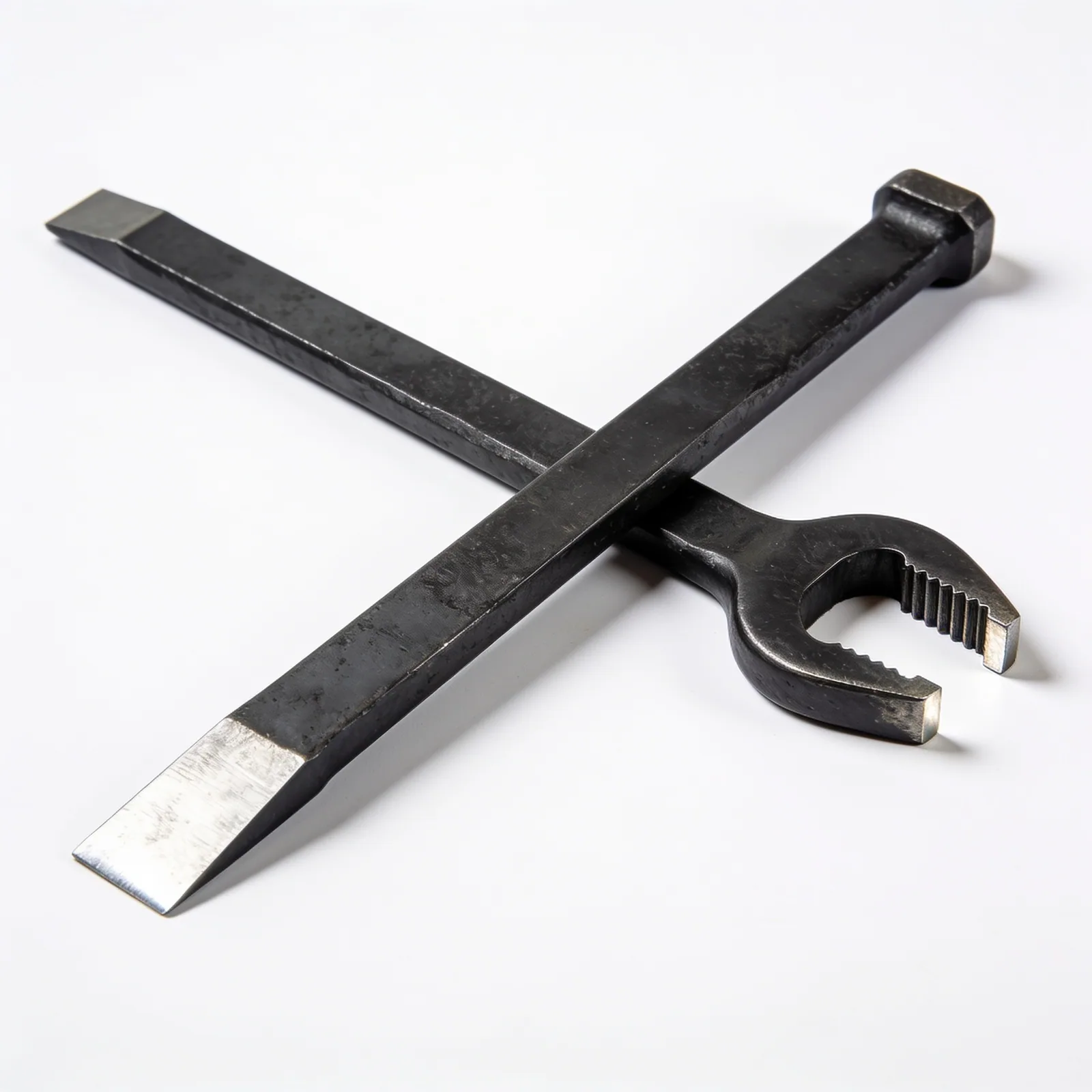 Slate Pry Bar 380 — Forged carbon steel, flat and hooked ends